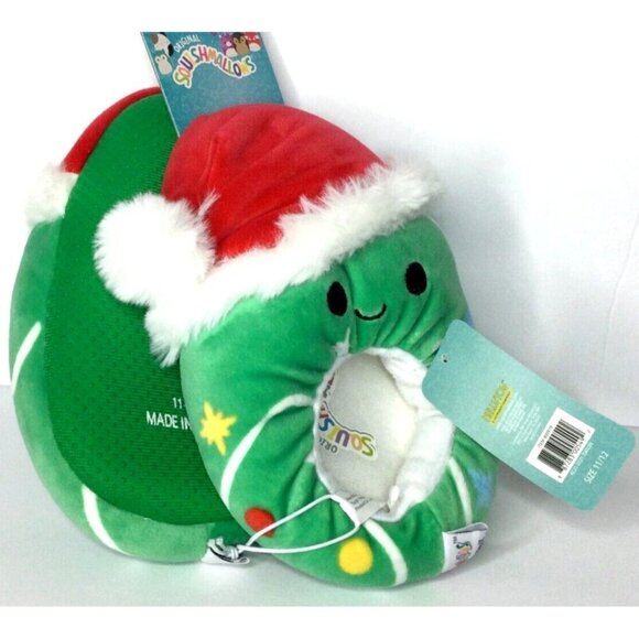 KellyToy Squishmallows Carol The Christmas Tree Kids‎ 11/12 Green Plush Slippers - Picture 2 of 5